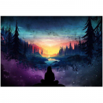 Teemantmaal Fantaasiamaailm Kaunid puud T&auml;htkujuline mees Teemanttikandid Ristpistes 20X30CM