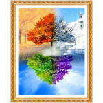 5d isetehtud teemantmaal T&auml;is&uuml;mmargune teemanttikandid maastik Teemant &uuml;mmargune teemantmaal 20X30CM