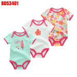 Vasts&uuml;ndinud beebi poiste t&uuml;drukute riided Kiddiezoom puuvillased O-kaelusega l&uuml;hikeste varrukatega beebip&uuml;ksid 9M