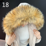 80cm Talvine kapuuts karusnaha dekoor Sall Sall Faux Raccoon karusnahast mantel jope karusnaha krae Mitmev&auml;rviline 18