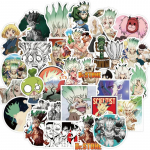 50 tk Dr.STONE Anime kleebised Graffiti kleebised Veekindel rula kleebis s&uuml;learvutile kohvrile pagasile isetehtud autod kaunistusm&auml;nguasjad