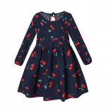 Pikkade varrukatega t&uuml;drukute kleit Prinditud lilledega kleidid lastele Lastele Printsessikleit Beebi s&uuml;nnip&auml;evakleit 1-8-aastastele kevad-s&uuml;gisr&otilde;ivad 110