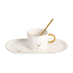 Creative Solid Color Nordic Ceramic Coffee Cup Set Breakfast Cup Kruus valge