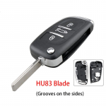 2/3 nupud CE0536 modifitseeritud klappv&otilde;tme kest VA2/HU83 labaga, mis sobib Peugeot 107 207 307 307S 308 407 607/Citroen C2 C3 C4 C5 C6 C8 VA2 jaoks 3 Buttons HU83 Blade