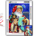 5D DIY j&otilde;ulupuu J&otilde;uluvana lumememm ristpistes kivikivid Teemantjoonistus Tikand Mosaiik Kodukaunistus Full Round 20X30CM