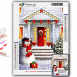 Populaarne 5D isetegemise ristpistega j&otilde;ulupuu J&otilde;uluvana lumememm t&auml;ispuur- ja ristpistes k&auml;sit&ouml;&ouml;komplekt Seinakleebis Kodukaunistus Full Round 20X30CM