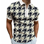 2022. aasta uus mood, vabaaja meeste mustriga l&uuml;hikeste varrukatega polos&auml;rk, lukuga polos&auml;rk S valge