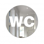 Spetsiaalne uksekleebise peegliefektiga, kauakestev kerge &otilde;&otilde;nsa WC sildiplakat siseruumides h&otilde;be