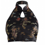 Naise Cheongsami topid Hiina traditsioonilise draakontikandiga seljataga p&auml;itseteta vintage peok&auml;his Crop top vest S must