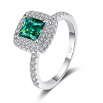Bague Ringen Luksuslik Solid Sterling Silver 1CT printsessil&otilde;ikega moissanite kihlas&otilde;rmus Vintage Promise ehe kingitus naistele 1ct No.5 roheline