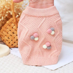 Koerariided Talvine lemmikloom koera kootud kampsun Cherry Print Pehme moodne kombinesoon koerale Chihuahua riided Soe koera kardigan mantel XS oranž