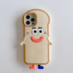 Naljakas armas vorstisuu r&ouml;stsai silikoonist telefoni&uuml;mbris iPhone 13 12 11 Pro Max Cartoon leivakaitse pehme tagakaas For iPhone 11 beež