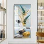 P&otilde;hjamaade luksuslik dekoratiivmaal, tr&uuml;kitud l&otilde;uendile Kaasaegsed suled Plakatid Prindib seinapildid veranda vahek&auml;igu kodukaunistamiseks 50cm&times;150cm NoFrame