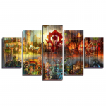 5 paneelim&auml;ng World of Warcraft Moodne kodu seinakaunistus Maalimine l&otilde;uendikunst HD-printimine l&otilde;uendi seinapilt kaunistuseks 40x60cm*2 40x80cm*2 40x100cm*1