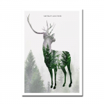 P&otilde;hjamaade metsamaastiku taim Skandinaavia l&otilde;uendplakat Abstraktne hirve seinakunstitr&uuml;kk Elutoa seinapildid 21x30cm No Frame