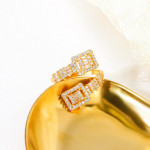 CMM &scaron;ikk ruudukujuline kuupmeetri tsirkooniumoksiidiga sillutatud heledad geomeetrilised reguleeritavad s&otilde;rmused naistele kihluspulmade banketi ehted h&otilde;be