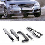 Autoukse akna l&uuml;liti raam + siseuste t&otilde;mbek&auml;epidemete komplekt VW Passat B5 1998-2005 4-ukseline LHD s&uuml;sinikkiust