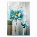 Abstraktne sinine lilleline l&otilde;uendimaal Moodne beebisinine seinakunsti pilt elutuppa Kuldtr&uuml;kk Cuadros Salon Decoracio 20x30cm