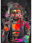 Abstraktne Buddha kuju Sakyamuni portreeplakat Print l&otilde;uendmaal Graffiti Popkunst Akvarell Seinakunst Kodukaunistus 21x30cm No Frame