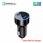 Autolaadija Qc3.0 3.1a kahe USB-ga mobiiltelefoni LED digitaalne kiirlaadimislaadija automaatne sigaretis&uuml;&uuml;taja adapter iPhone Xiaomi jaoks C Super Deal