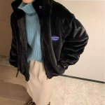 Palus mantel naiste s&uuml;gis- ja talvevalge mugav soe paksendatud mantel, poolk&otilde;rge kaelus, vaba vabaaja topp S valge