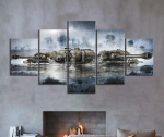 5-osaline dekoratiivmaaliplakat Uus moekontor Kodu seinamaaling Plakat Tankide maailm Militaarm&auml;ng HD-maali hulgim&uuml;&uuml;k ilma raamita 20x35cm*2 20x45cm*2 20x55cm*1
