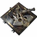 Nautical Vintage Solid Brass Sextant Kelvin Hughes Wood Box Smith Co London 1930 Navigation Educational