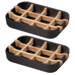 1/2 tk Bambusest seebialus du&scaron;&scaron; seebiriba hoidik bambusest &auml;ravoolurest Vannitoa seebialus Libisemisvastane alumine seebikarp 1pc hall