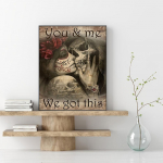 5D DIY Teemantmaaling Suudlevad skeletid Ristpistes Mosaiik Teemanttikandid Roos T&auml;isringi/ruudukujuline puur Kodukaunistus Round 30x40cm