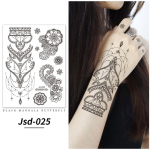 Must henna ajutised t&auml;toveeringud mandala t&auml;toveeringud lilled veekindel
