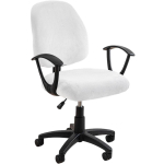 Stretch Elastic Velvet 2-osaline universaalne arvutitooli istmekate P&ouml;&ouml;rlev kontoritooli kate valge