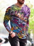 Gooti t&auml;navastiilis hip-hop rokk meeste pikkade varrukatega T-s&auml;rgid kevad-s&uuml;gis 3D-printimine Nooruslikud eluj&otilde;ulised topsid T-s&auml;rgid, suur suurus 6XL S