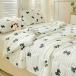 Tekk, kootud puuvillane emale ja imikule m&otilde;eldud kliimaseade lastele suvine v&auml;ike v&auml;rske &otilde;huke tekk pitsiga kolmeosaline komplekt 150x200cm