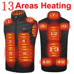Meeste USB-infrapuna 17 soojendusala vestiga jope Meeste talvine elektriline soojendusega vest vest sportlikuks matkamiseks 4XL