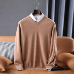 Meeste kampsun, 100% villane talv trikotaaž Pullover S&uuml;giskampsun Meeste Ka&scaron;miirkampsunid Kootud pikkade varrukatega top S khaki