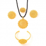 Kullatud mood Etioopia suures suuruses ehtekomplektid kuldplaadiga Aafrika pruudi pulmade komplekt, Eritrea komplekt