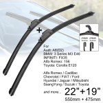 OEM-kvaliteediga Premium All-Season auto esiklaasi puhasti harjad 22 + 19 J konks U-t&uuml;&uuml;pi universaalne FIAT Ford BMW Hyundai Mitsubishi Suzuki Toyota jaoks