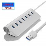 Alumiiniumist USB 3.0 jaotur 4/7 pordiga USB splitteri adapter mitme USB dokkimisjaama kiire Plug and Play arvuti s&uuml;learvuti jaoks