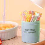 50 tk/komplekt Puuviljakahvli kook Magustoit Toit Puuviljakork Laste Suupiste Minipeofestival Lauan&otilde;ud Kaunistus Plastikust hambaork sinine