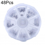 48 tk/komplekt 8 &uuml;hes m&auml;hisplaadis raud-kroom-alumiiniumtraadist traat, eelvalmistatud takistusm&auml;hise k&uuml;tteseade S2D7 sliver-48pcs