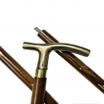 93.98 cm Designer Brass Walking Stick, Wooden Walking Stick Cane, Victorian Style Cane, Classic Cane, Premium three parts Cane