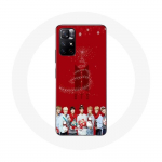 &Uuml;mbris Xiaomi Redmi Note 11s 5G BTS Bangtan Boysi punase taustaga 2024. aasta j&otilde;ulukingi jaoks