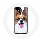 Valge ja pruun &uuml;mbris Samsung Galaxy J7 Continental k&auml;&auml;busspanjel Butterfly Puppy jaoks