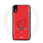 Coque pour Iphone XR BTS Bangtan Gar&ccedil;ons BT21 TATA V Fond Rouge
