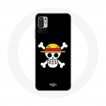 Musta taustaga &uuml;mbris Xiaomi Poco M3 Pro One Piece Manga Skull jaoks