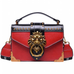 Crossbody kott rahakott naistele Moodne Lion Print rahakott laia rihmaga Luksuslik PU-nahast k&auml;ekott &uuml;lemise k&auml;epidemega k&auml;ekottide &otilde;lakott naistele punane