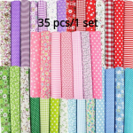Iga komplekt 35 puuvillasest riidest kotist lapiline puuvillane riie DIY k&auml;sitsi &otilde;mblev puuvillane riie, erineva mustriga 25 cm * 25 cm / 9,84 tolli * 9,84 tolli (35 komplekti) 35 pcs/1 set