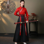 Hiina Hanfu kleit Naiste riided Vintage etnilises stiilis mood riided Elegantsed t&auml;navar&otilde;ivad vabaaja Hiina traditsiooniline kleit XXXL punane must v&auml;rv