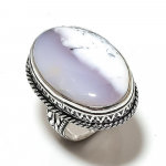Natural Dendrite Opal Gemstone Handmade 925 Sterling Silver Ring Size 9 y0e82