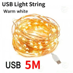 6,5M30LED p&auml;ikesepatarei valgusti veekindel j&otilde;ulukaunistus 30 pirniga Retro matkatelk Garland Garden Party Fairy Lamp USB-5M